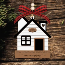 1 件人造木吊坠 2025 新居圣诞装饰 - 新居搬家礼物 - 搬家礼物创意 - 新居礼物创意 - 2025 新居圣诞装饰 - 白色 - 查看 4