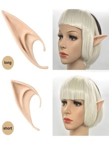 2 peças/Conjunto Orelhas Mágicas e de Fada - Estilo Versátil, Médio e Longo, Orelhas Pontudas Macias para Cosplay, Festa de Natal, Halloween, Maquiagem de Fantasia, Acessórios de Fantasia Elfo, Mascarada, Vampiro, Fada, Acessórios de Fantasia Confortáveis para Feriados e Cosplay