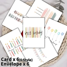 6 بطاقات تهنئة عيد ميلاد مع أظرفة، بطاقات هدايا عيد ميلاد فريدة مناسبة للعائلة والأصدقاء والزملاء، بطاقات ديكور هدايا عيد الميلاد