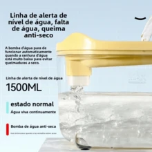 Bebedouro Automático para Gatos e Cães: Circulação de Água com Filtro de 1,5 Litro e Base Segura