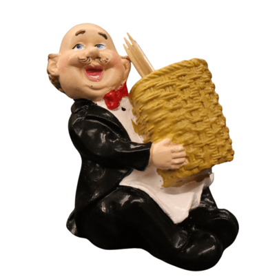 Enfeite de Mesa Porta Palito de Dente Garçon Cozinheiro Decoração Casa Restaurante
