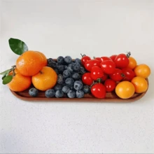 4 khay gỗ cổ điển, khay trưng bày đa năng, khay trang trí mọi mùa, đĩa đựng thức ăn cắm trại ngoài trời đựng phô mai, món tráng miệng, trái cây và đồ ăn nhẹ, thích hợp cho gia đình, nhà bếp, nhà hàng, khay đựng thực phẩm bền tự nhiên an toàn - màu nâu - Xem 7