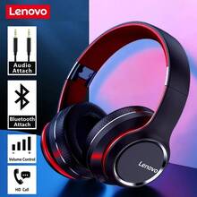 Lenovo HD200 Bluetooth Earphones Over-ear Foldable Computer Wireless Headphones Noise Cancellation HIFI Stereo Gaming Headset - 黑色 - 查看 1