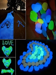 500pcs Glow In The Dark Garden Pebbles, Colorful Luminous Stones, Suitable For Garden, Lawn, Yard, Home Outdoor Path, Corridor, Aquarium Decor, Great For Fish Tank, Walkway, Flower Bed, Potted Plants, Driveway DIY, Home Decor (Random Color & Style) - Multicolor - View 7