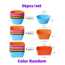 12/36pcs/Set Silicone Lunch Box Dividers, Reusable Silicone Lunch Bento Box Accessories Set, Durable, Dishwasher & Freezer Safe, Back To School Supplies - Multicolor - View 2