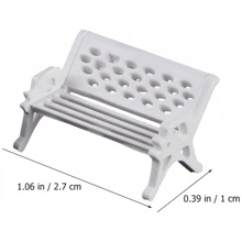 1-Piece Set Of White Park Benches - Fairy Garden Decoration, Charming Lawn Chair Ornament, Suitable For Home Furnishing And Bonsai Crafts, Shipped In Random Colors