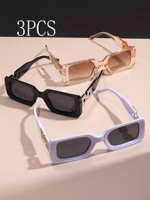 1 副超大号黑色 Y2K 风格时尚眼镜，适合夏季海滩篝火晚会、派对、礼物、复古街头服饰、驾驶、户外旅行、聚会、舞台表演、海滩配饰 - 黑色 - 查看 7