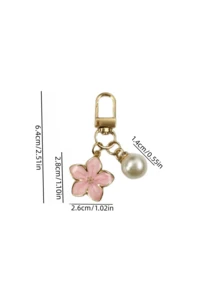 1 个合金樱花形钥匙扣，轻巧优雅的设计，带姓名牌，适合用作包/汽车钥匙圈、情侣/节日礼物