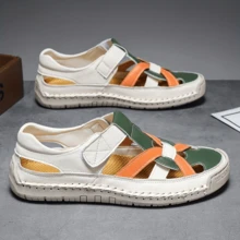 Women's Summer Fisherman Sandals With Adjustable Hook-And-Loop Straps - Vibrant Yellow Faux Cover Casual Slippers, Breathable Round-Toe Design & Non-Slip Rubber Sole For Beach, Walking, Outdoor Activities, Beach Sandals, Vacation Footwear, Stylish Slippers, Durable Construction, Vacation Essentials