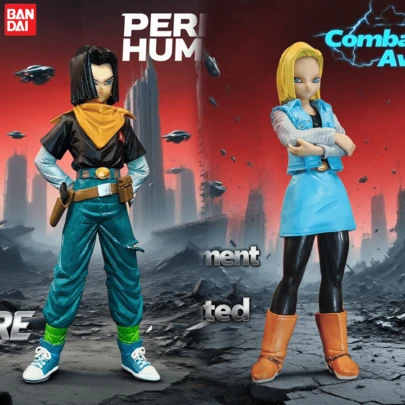 bandai 1pc Collectible Figure, Unique Fashion Duo Figurine, 17 & 18 Muscular Martial Arts Elder Monster Figures, Sunshine Boy Desk Decor, Bookshelf Ornament, Collectible Doll, 1:1 Replica Model, Best Gift For Friends, Students, Holidays, Anime PVC Doll, Anime Themed Home Decor Essential, Christmas & New Year Gift