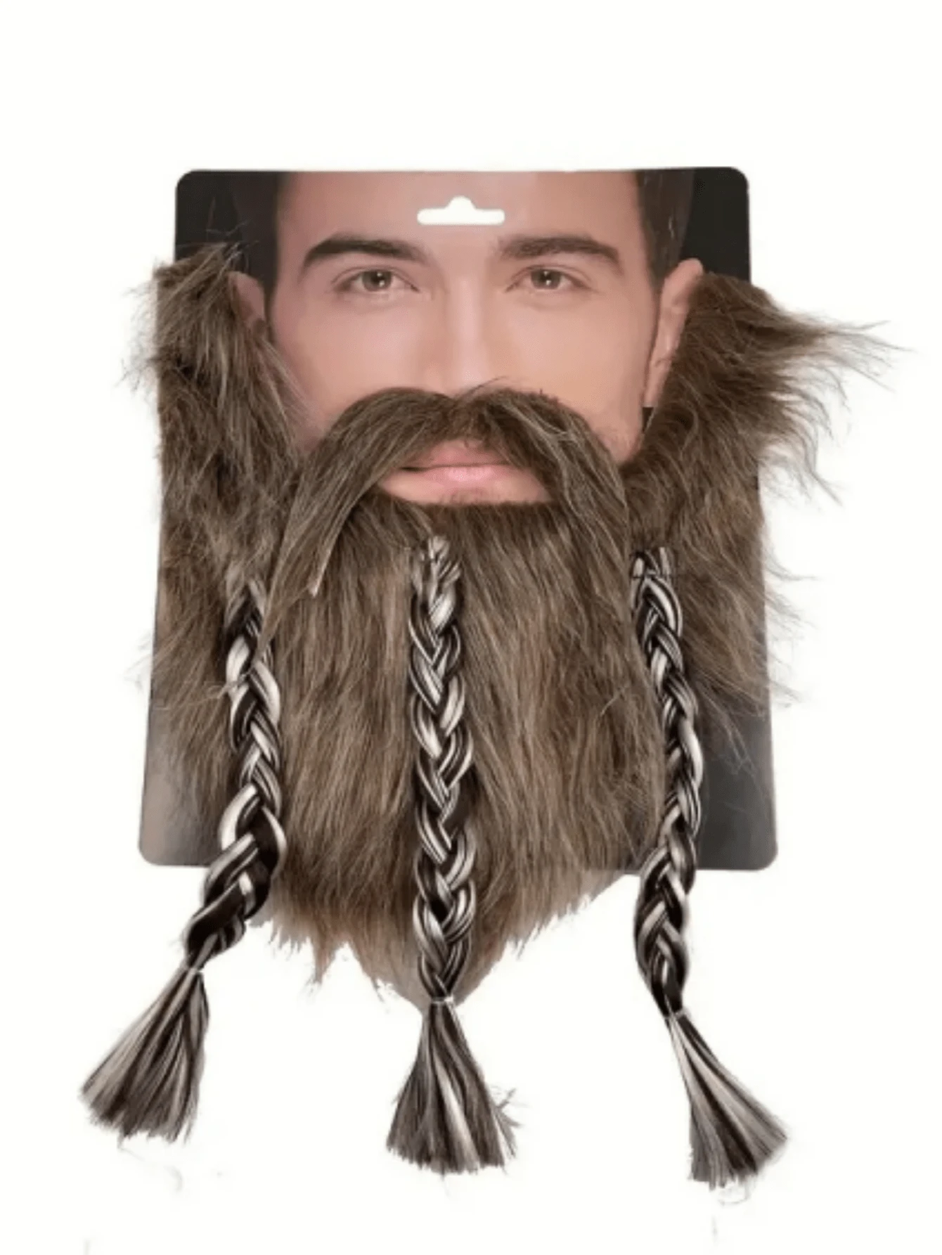 1pc Braided Full Beard Mustache Costume Prop For Festival Party Masquerade Pirate Brown Beard - Multicolor - View 1