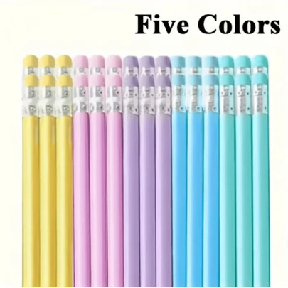 50 支优质橡胶头木质铅笔，三角形杆设计，随机色调的彩色铅笔，可用于素描、书写、教学 - 非常适合返校、办公室和艺术项目。