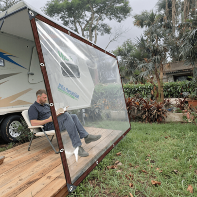 New Upgraded Waterproof Cloth, Transparent Waterproof Tarpaulin For RV, Outdoor Essential For Rainy Season, Suitable For Camping, RV, Balcony, Garden,