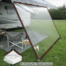 Wasserdichter Stoff, strapazierfähige, aufgewertete Kanten für Wohnmobil-Seitenmarkise, Outdoor-Camping-Reiseessentiell, Wohnmobil, Balkon, Garten, Gartenmöbel-Staubschutz, Pflanzentreibhaus - Transparentes wasserdichtes Tuch - Übersicht 15