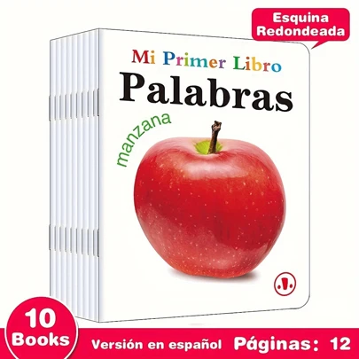  TEENYBABY 10 Libros de Imágenes en Español, Seleccionados de la Serie "Mi Primer Libro", Dirigidos a Aumentar el Vocabulario Temprano, Expandir Horizontes y Promover el Desarrollo del Lenguaje. Los Colores Vibrantes Atraen la Atención de los Niños. Un Regalo Perfecto para Cumpleaños y Fiestas.