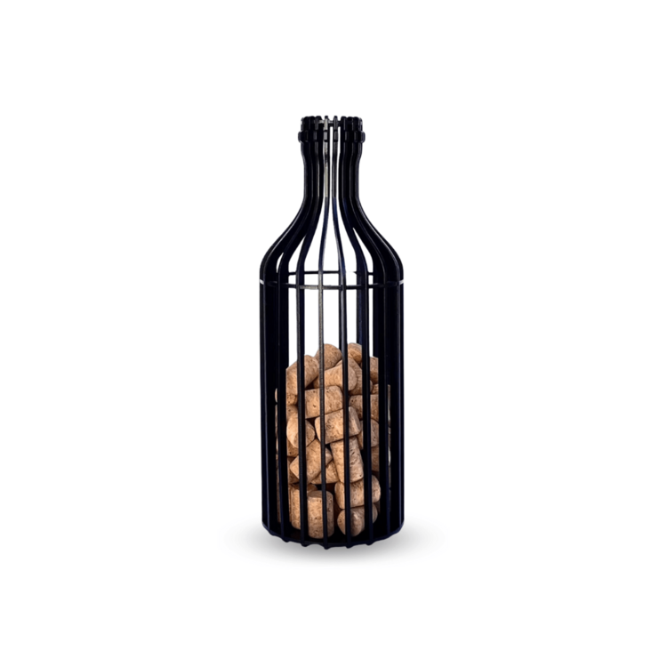 Wine Bottle Cork Holder Lacquered MDF Decoration - 黑色 - 查看 1