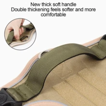 Colete com Pega Coleira Peitoral Para Cachorro Cães Médios Grande Refletivas Ajustáveis De Estimação - Caqui - Visão 6