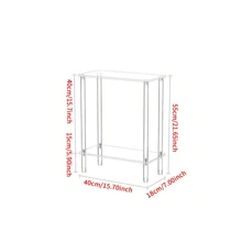 Transparent Acrylic Narrow End Table, Suitable For Small Spaces, With Magazine Rack, Ultra-Thin Side Nightstand/Bedside Cabinet, Applicable For Living Room & Bedroom