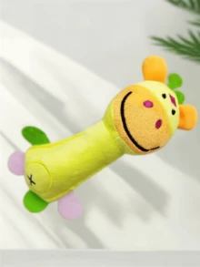 1pc Pet Toy In Stock, Plush Squeaky Smiling Face Cartoon Animal Dog Toy, For Pet Use Only - Multicolor - View 7
