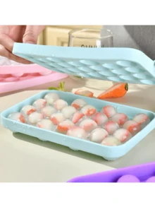 1 Piece 25-Cell Silicone Ice Cube Tray, Small Ice Ball Mold, Whisky Ice Cube Tray, With Lid Fruit Ice Cube Mold, Grape-Shaped Handmade Soap Mold, Household Ice Cube Maker, Suitable For Home Use In Summer, Juice Ice Cube Tray, Refrigerator Ice Cube Tray, Freezing, Party, Travel, Wedding, Birthday, Kitchen, Storage, Outdoor, Halloween, Christmas, Thanksgiving Supplies, Ice Cube Tray, Ice Maker, Kitchen Accessory