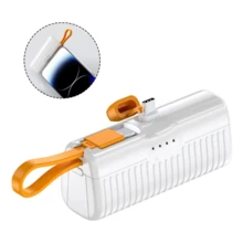 Mini Power Bank Pila Batería Recargable Carga Rápida 5000mah Tipo C y Conector Lightning