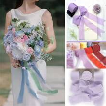 4/3/2/1 Rolls Light Purple, Gradient Purple Handmade Chiffon Silk Ribbon Fringe 4cm X 5m Frayed Edges Ribbons For Wedding Invitations, Bridal Bouquets, Gifts Wrapping Crafts, Holiday Decorations,Valentine's Day Party Supplies, Bouquet Wrapping