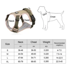 Colete com Pega Coleira Peitoral Para Cachorro Cães Médios Grande Refletivas Ajustáveis De Estimação - Caqui - Visão 10