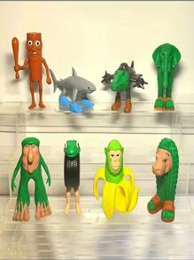 1/8/16/24 件 TungTungTungSahur 意大利互联网病毒脑腐生物模型雕像 TraalaleroTralala BombardiroCrocodilo，桌面装饰/恶作剧收藏家套装（有趣的小雕像） - 彩色 - 查看 9