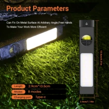 KENSUN 1pc Portable EDC Flat Flashlight, Rechargeable C-Type LED Flashlight With Clip And Magnet, Waterproof Outdoor Emergency Camping Light - As Shown In the Figure - View 6