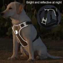 Colete com Pega Coleira Peitoral Para Cachorro Cães Médios Grande Refletivas Ajustáveis De Estimação - Caqui - Visão 5