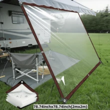 Wasserdichter Stoff, strapazierfähige, aufgewertete Kanten für Wohnmobil-Seitenmarkise, Outdoor-Camping-Reiseessentiell, Wohnmobil, Balkon, Garten, Gartenmöbel-Staubschutz, Pflanzentreibhaus - Transparentes wasserdichtes Tuch - Übersicht 14
