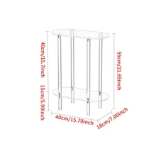 Transparent Acrylic Narrow End Table, Suitable For Small Spaces, With Magazine Rack, Ultra-Thin Side Nightstand/Bedside Cabinet, Applicable For Living Room & Bedroom