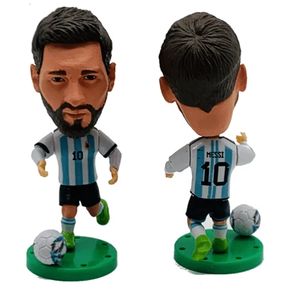 Figura coleccionable fútbol soccer Messi Argentina, figura deportiva Messi con camiseta de Argentina, accesorio para coleccionistas