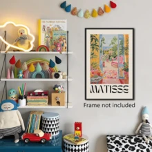 1 Tranh in Henri Matisse - Áp phích Matisse thẩm mỹ cho triển lãm nghệ thuật hiện đại, nghệ thuật treo tường trung tính tối giản, ý tưởng quà tặng Matisse, áp phích vải, đồ trang trí tường vải cho gia đình, phòng khách, phòng ngủ, nhà bếp, phòng tắm, không có khung - Nhiều màu - Xem 2