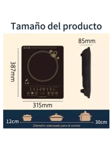 Plancha de Inducción ATVERCE – Cocina Rápida con Bobina Doble Capa, 3500W, Pantalla Táctil Grande y Envío Local en México - Tipo de Enchufe B USA (110-127V) - Ver 2
