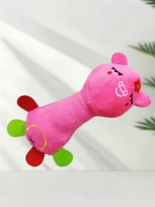 1pc Pet Toy In Stock, Plush Squeaky Smiling Face Cartoon Animal Dog Toy, For Pet Use Only - Multicolor - View 8