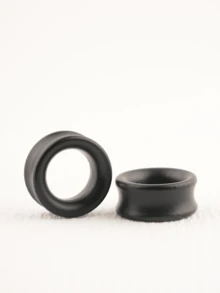 2 chiếc khuyên tai bằng gỗ đen và cà phê cổ điển, rỗng và đặc, nhẹ, thích hợp đeo hàng ngày - Bộ khuếch đại tai - Xem 8