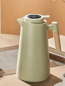 Garrafa Térmica Termômetro Digital 1L Café Chá Nórdica Com Cabo De Madeira - Aleatório - Visão 6