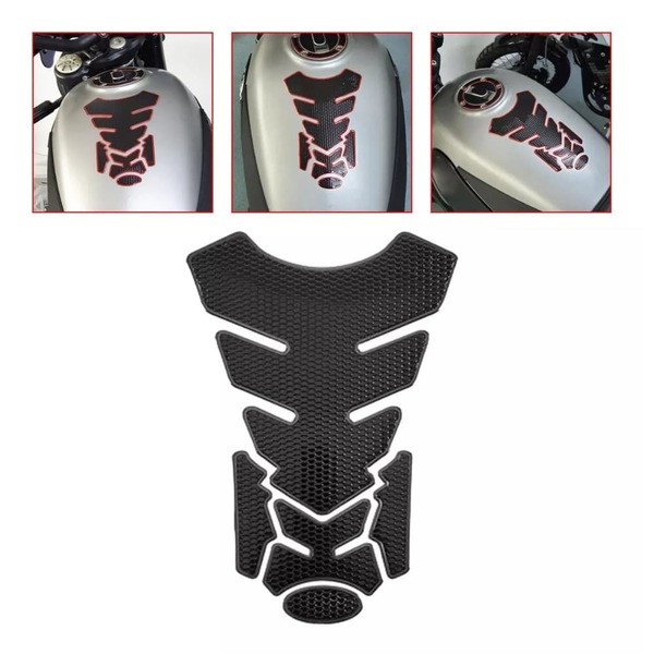 Protector universal de tanque para moto antideslizante adhesivo – tank pad con textura tipo honeycomb o fish‑bone para mayor tracción y protección del tanque, compatible con motos deportivas y urbanas – fácil aplicación sin herramientas – material resistente al agua, al sol y combustibles – diseño ergonómico para mejor agarre con rodillas en frenadas – protege pintura de desgaste por chaquetas y cinturones – acabado mate discreto, ideal para personalización estética y funcional – adhesivo 3M de alta calidad que no deja residuos – accesorio esencial para motociclistas que buscan control y estilo – pad duradero y reutilizable – evita rayones y mantiene el tanque como nuevo