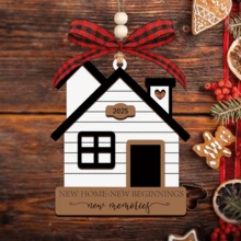 1 件人造木吊坠 2025 新居圣诞装饰 - 新居搬家礼物 - 搬家礼物创意 - 新居礼物创意 - 2025 新居圣诞装饰 - 白色 - 查看 3
