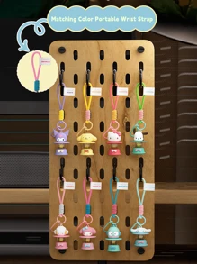 卡通人物油灯夜灯钥匙扣，可爱卡通人物造型，带LED灯功能，是家居装饰、床头灯、儿童房、户外露营、派对礼物、儿童及动漫爱好者生日礼物的完美之选。配有便携腕带和登山扣，做工精细，电池供电，为您的空间增添一抹可爱气息。 - 彩色 - 查看 7