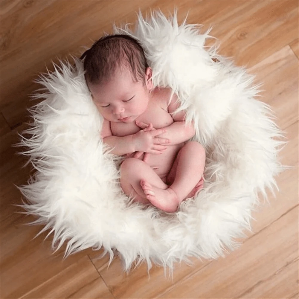 Newborn Photography Props - Soft Fluffy Backdrop Carpet, Newborn Photography Staging Decor, Baby Party - 50X60CM - View 1