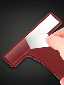 1pc Car Co-Pilot Glove Box Hook – Heavy-Duty PU Leather Organizer With Adjustable Strap & Secure Snap Closure, Hidden Adhesive Mount, Universal Fit For Cars, SUVs & Trucks – Easy To Organize Bags And Belongings While On The Go