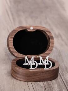 个性化首字母袖扣 - 不锈钢优雅袖扣，适合日常佩戴、婚礼、派对 - 男士可定制礼物，最适合父亲节、圣诞节、万圣节、个性化伴郎袖扣、婚礼派对礼物、求婚袖扣、伴郎礼物、耐用、可爱、迷人、有趣、卡哇伊、Y2K、男女通用、休闲、定制、个性化、定制、家庭、朋友、耐用、可爱、迷人、有趣、卡哇伊、Y2K、男女通用、休闲、定制、个性化、定制、家庭、朋友、定制袖扣和纽扣 - 款2 - 查看 3