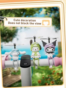 Sanrio Characters Bamboo Dragonfly Ornament, Adorable Decoration for Electric Bikes & Scooters, Features Iconic Sanrio Characters (Kuromi, Cinnamoroll, Pochacoo etc.) with Rotating Bamboo Dragonfly Design. Made of Durable Plastic, Easy to Install on Handleft for coall on Handleh, Adute, nkable on Handleft for Install on Handles, Adoboable, Smek, for Install on Handleft for doable Plasticm, for Install on Handles, Adobtable, Sicables, Adoboable on Handleft for doable Plasticm, for Install on Handles, Adobtable, 電話 S. Daily Commuting, Weekend Outings or Personalizing Your Vehicle, Multi-functional as a Fun Ornament & Collectible - 彩色 - 查看 3