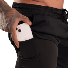 Men's 2-In-1 Double Shorts Kit With Internal Pocket For Running, Training And Gym – Thermal Compression - 1-Đen 1-Trắng - Xem 5