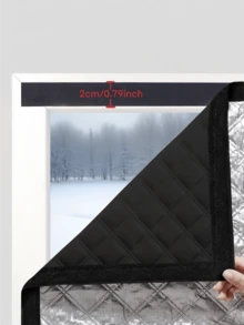 高品质隔热、隔音、遮光窗帘 - 自粘免打孔窗帘，适用于家居纺织品装饰，隔热遮光，无需钻孔，纯黑色窗帘，适用于卧室/客厅/户外花园 - 黑色 - 查看 4