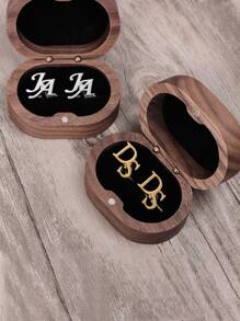 个性化首字母袖扣 - 不锈钢优雅袖扣，适合日常佩戴、婚礼、派对 - 男士可定制礼物，最适合父亲节、圣诞节、万圣节、个性化伴郎袖扣、婚礼派对礼物、求婚袖扣、伴郎礼物、耐用、可爱、迷人、有趣、卡哇伊、Y2K、男女通用、休闲、定制、个性化、定制、家庭、朋友、耐用、可爱、迷人、有趣、卡哇伊、Y2K、男女通用、休闲、定制、个性化、定制、家庭、朋友、定制袖扣和纽扣 - 款2 - 查看 2