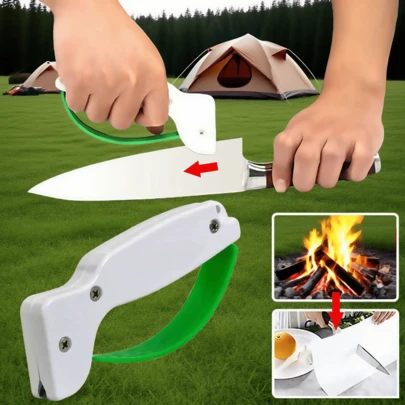 1 件钨钢磨刀器，适用于手动磨刀工具、锯齿刀片、斧头和军刀的小折刀 - 厨房刀具恢复和维修，磨刀套装