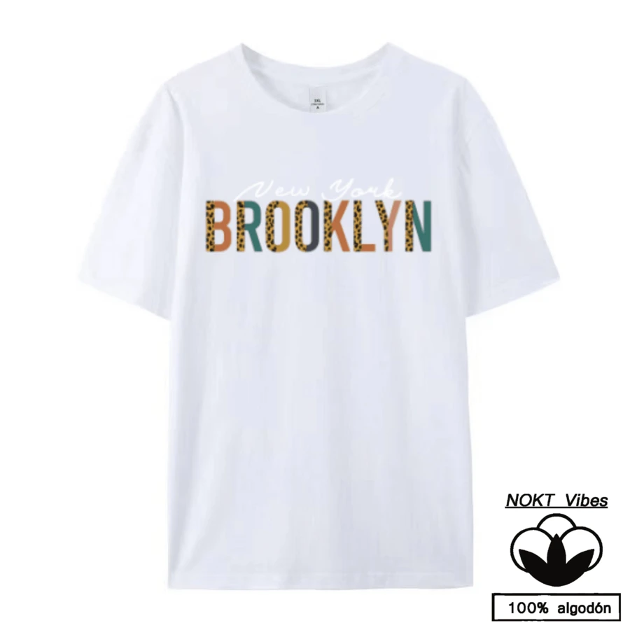 Leopard And Letter Graphic Tee Graphic Cheetah Print Tees Women Tops - Blanco - Ver 1